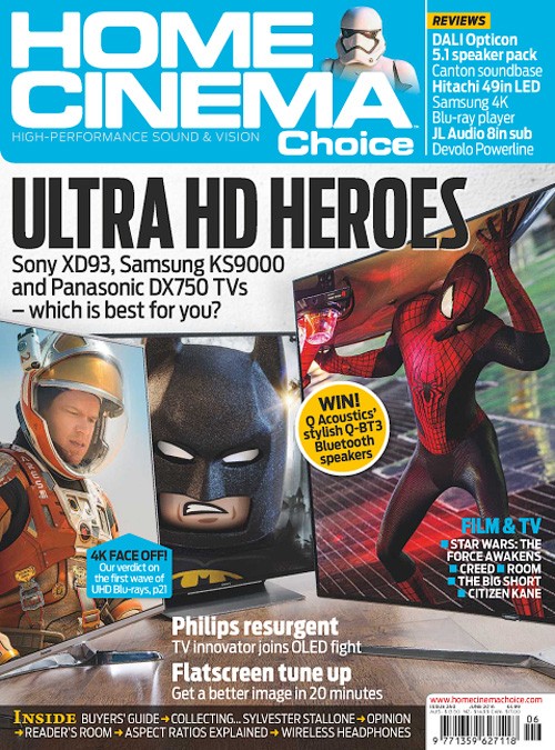 HOME CINEMA CHOICE magazine side cover Issue 260 June 2016