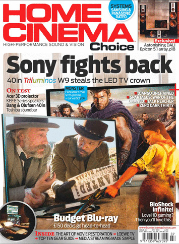 HOME CINEMA CHOICE magazine side cover Issue 222 July 2013