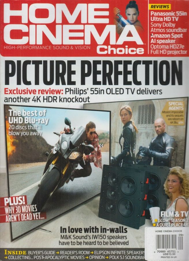 HOME CINEMA CHOICE magazine side cover Issue 289  September 2018