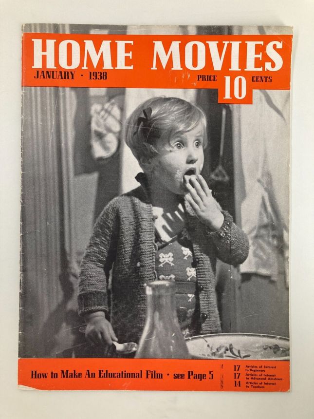 HOME MOVIES magazine side cover  January 1938