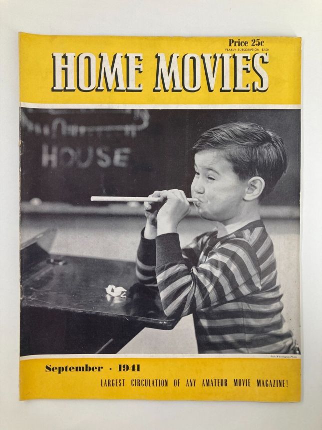 HOME MOVIES magazine side cover  September 1941