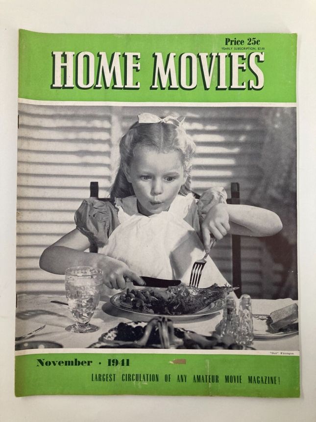 HOME MOVIES magazine side cover  November 1941