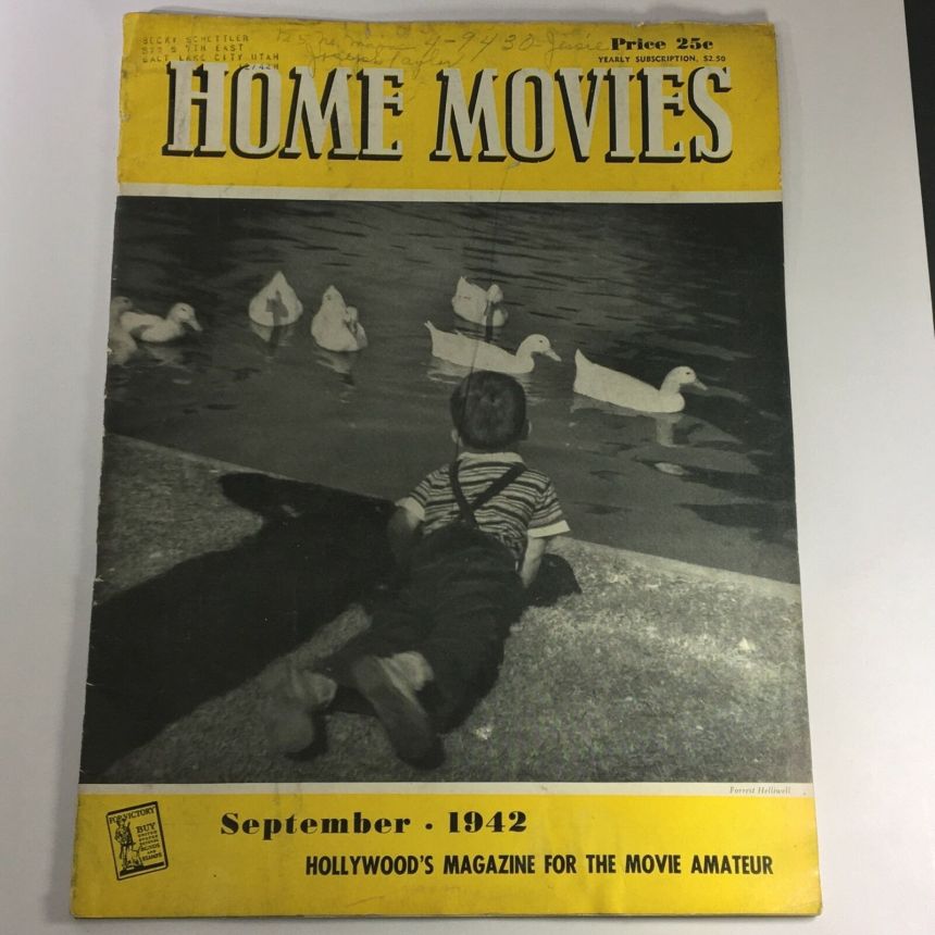 HOME MOVIES magazine side cover  September 1942