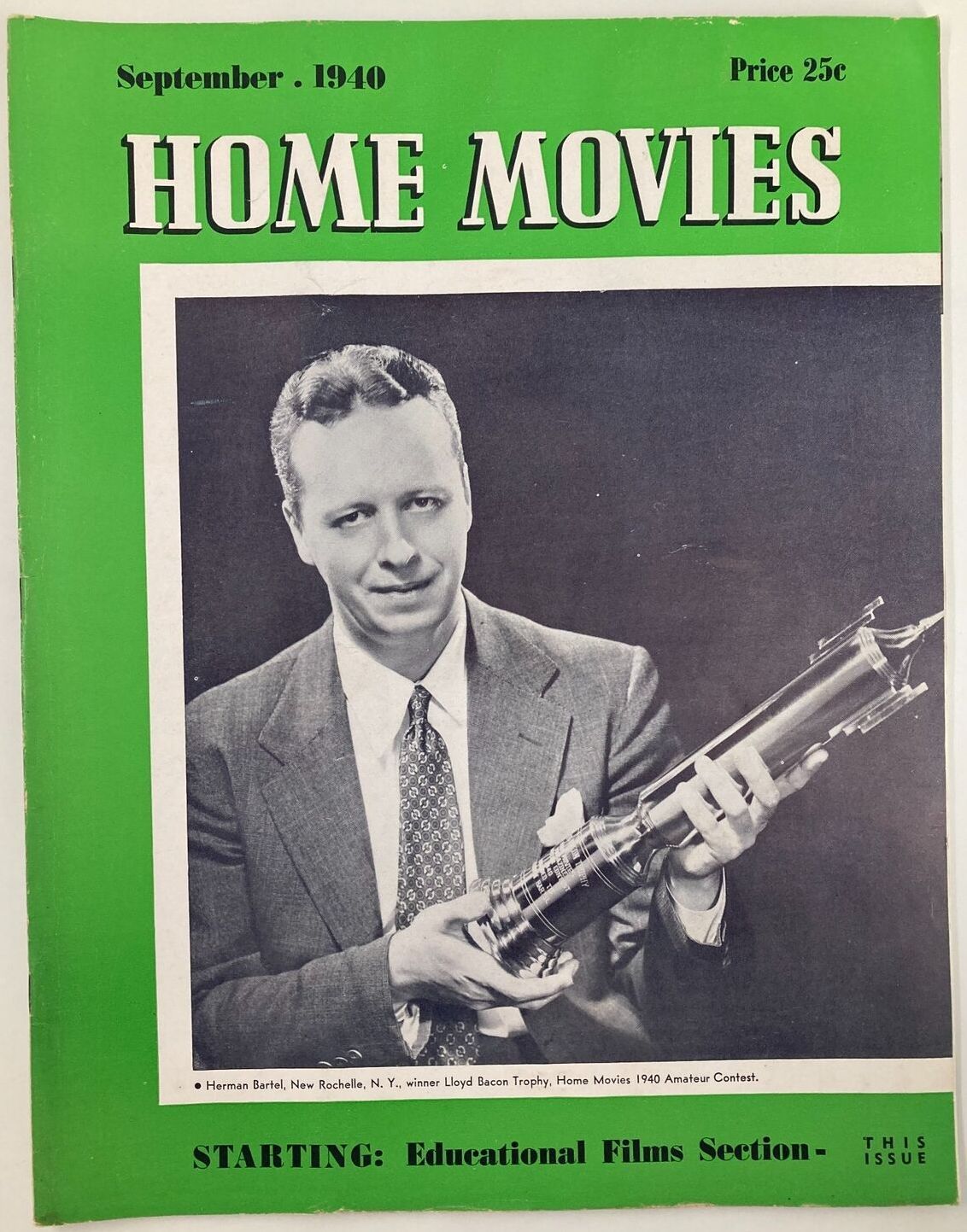 HOME MOVIES magazine side cover  September 1940