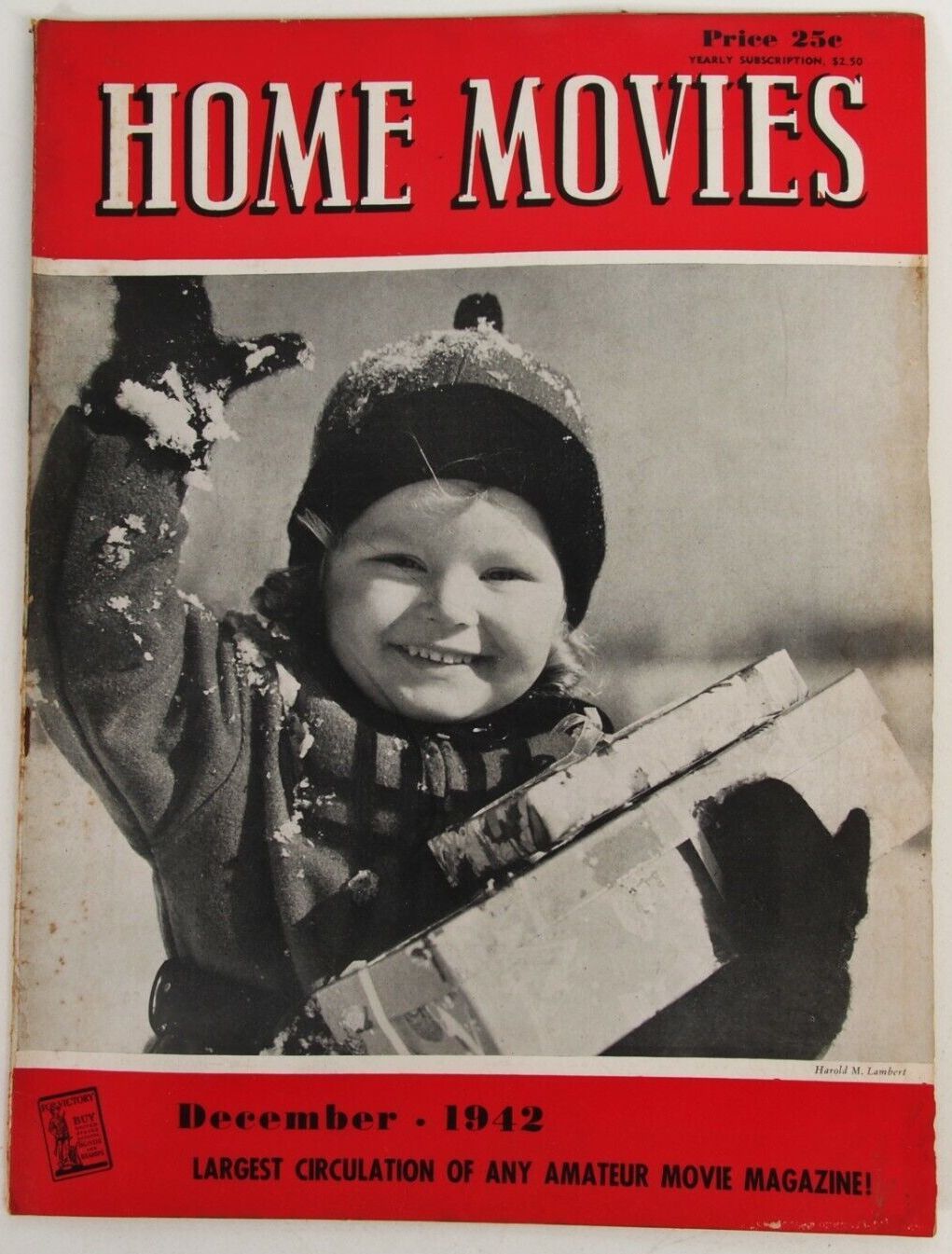 HOME MOVIES magazine side cover  December 1942