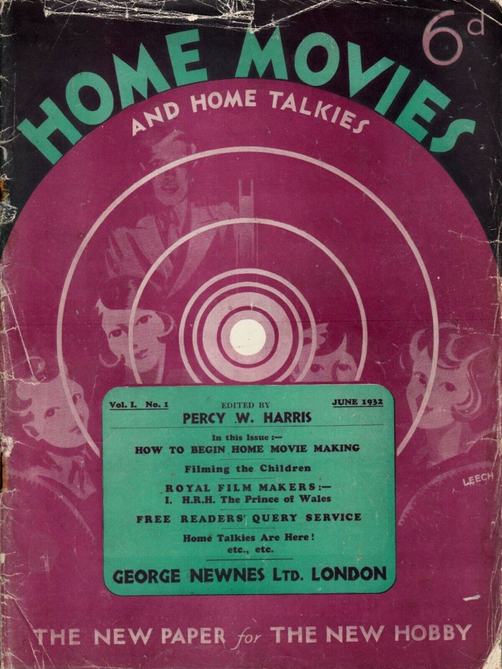 HOME MOVIES AND HOME TALKIES magazine side cover  Vol 1 No  1  June 1932