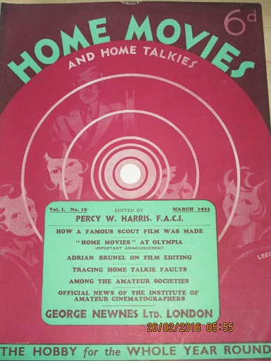 HOME MOVIES AND HOME TALKIES magazine side cover  Vol 1 No  10  March 1933