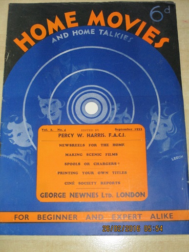 HOME MOVIES AND HOME TALKIES magazine side cover  Vol 2 No  4  September 1933