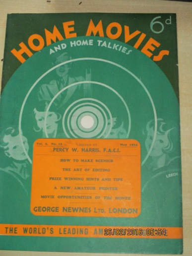 HOME MOVIES AND HOME TALKIES magazine side cover  Vol 2 No  12  May 1934