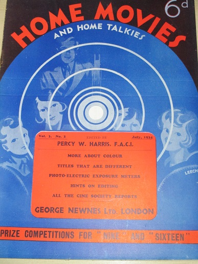 HOME MOVIES AND HOME TALKIES magazine side cover  Vol 3 No  2  July 1934