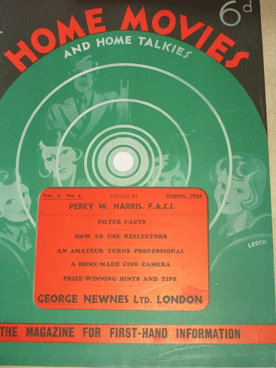 HOME MOVIES AND HOME TALKIES magazine side cover  Vol 3 No  3  August 1934
