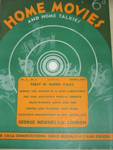 HOME MOVIES AND HOME TALKIES magazine side cover  Vol 3 No  5  October 1934