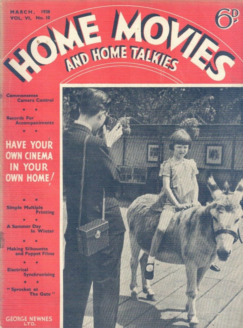 HOME MOVIES AND HOME TALKIES magazine side cover  March 1938