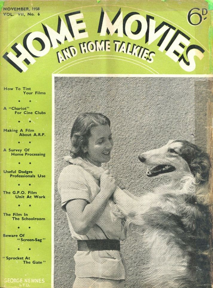 HOME MOVIES AND HOME TALKIES magazine side cover  November 1938