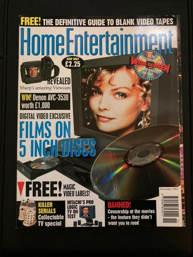 HOME ENTERTAINMENT (UK) magazine side cover Issue 5  November 1993