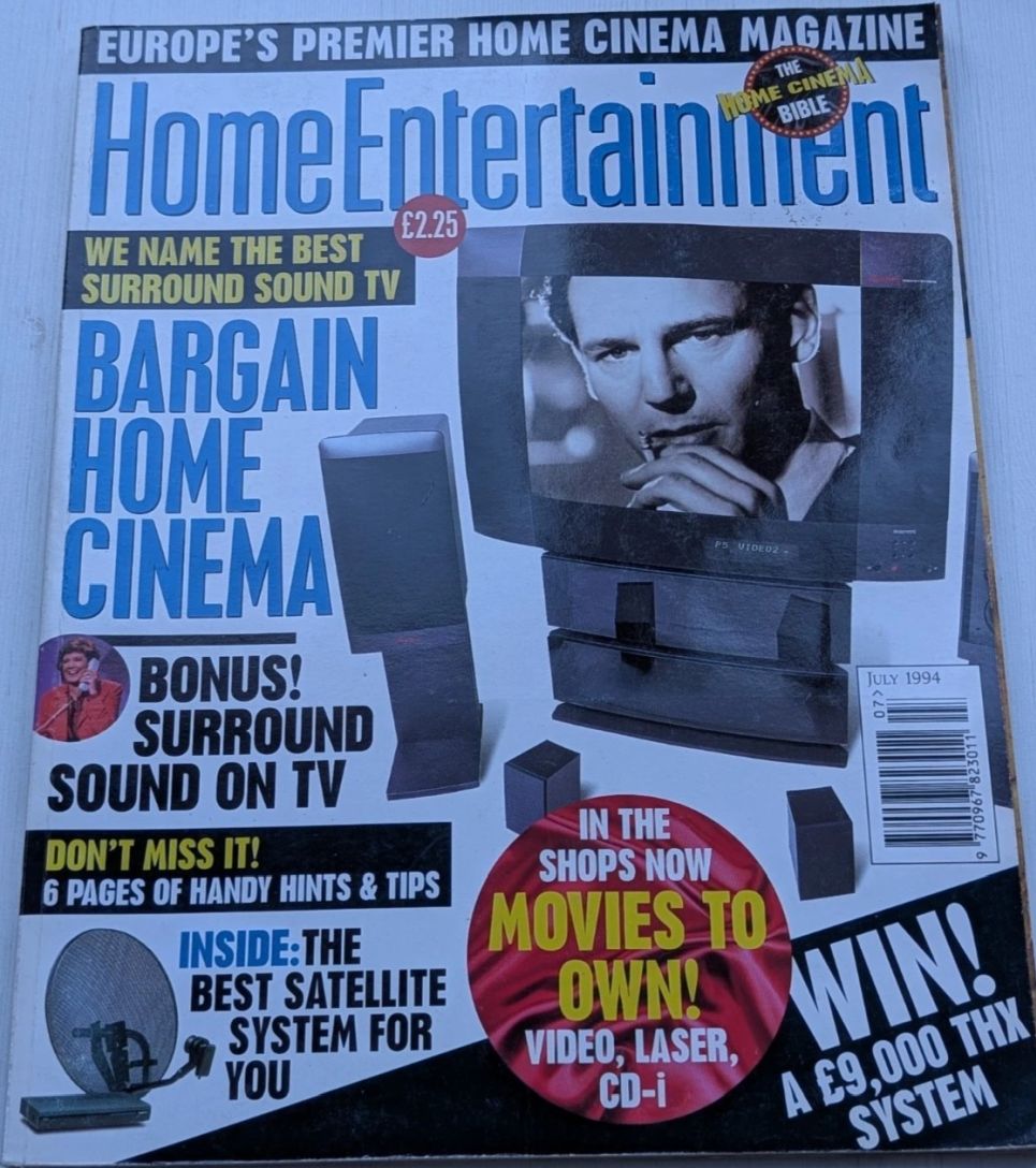 HOME ENTERTAINMENT (UK) magazine side cover  July 1994