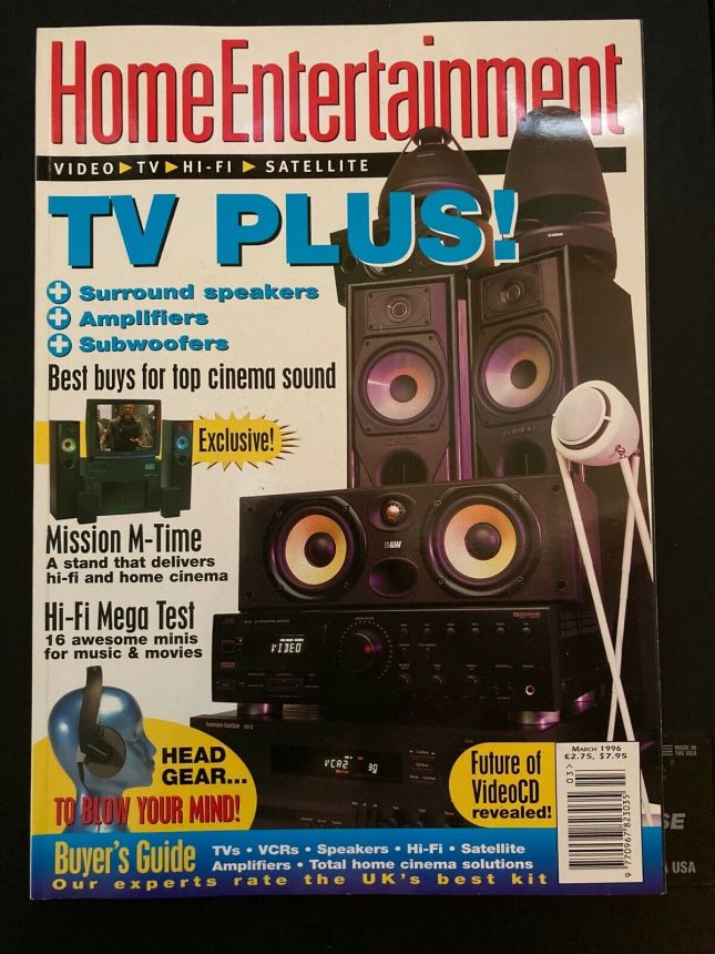 HOME ENTERTAINMENT (UK) magazine side cover Issue 33  March 1996