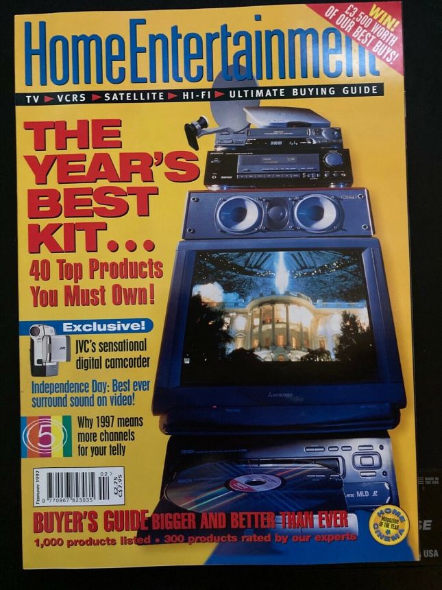 HOME ENTERTAINMENT (UK) magazine side cover Issue 44  February 1997