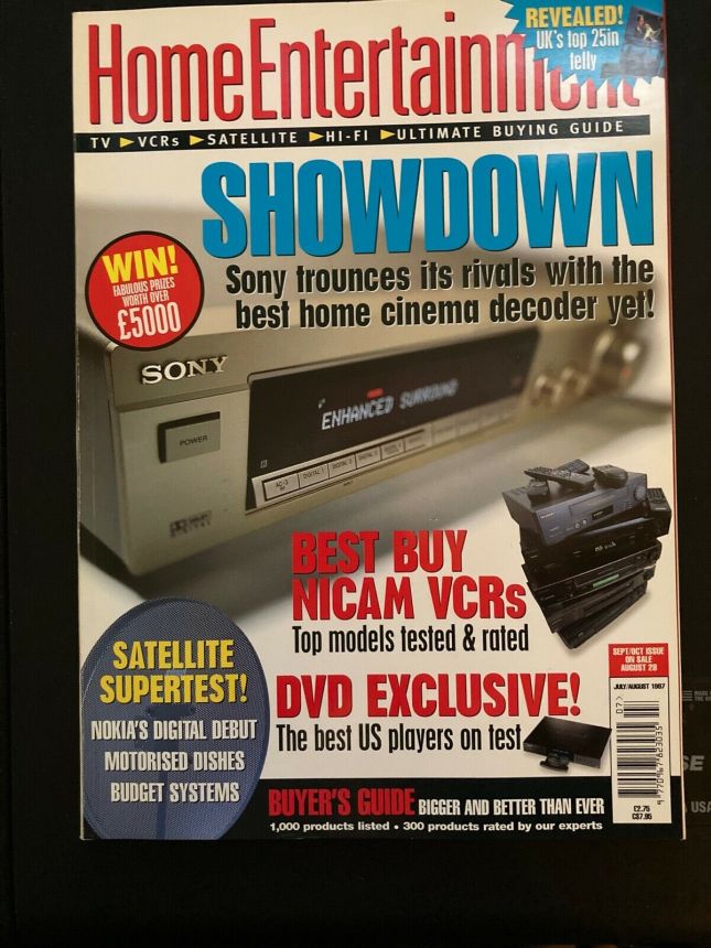 HOME ENTERTAINMENT (UK) magazine side cover Issue 48  July/August 1997
