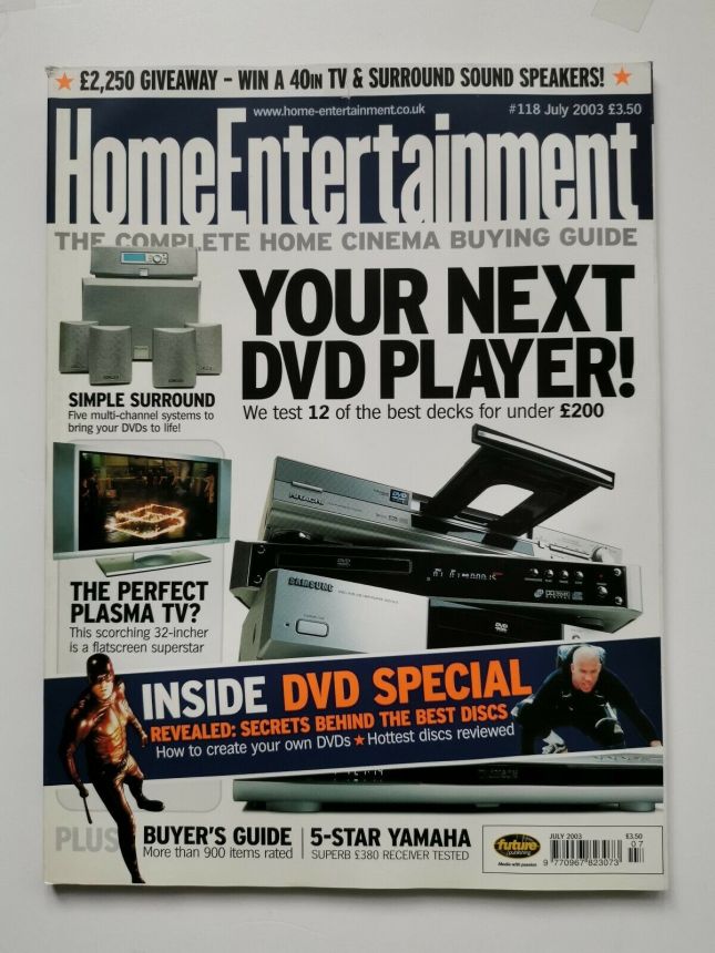 HOME ENTERTAINMENT (UK) magazine side cover Issue 118  July 2003