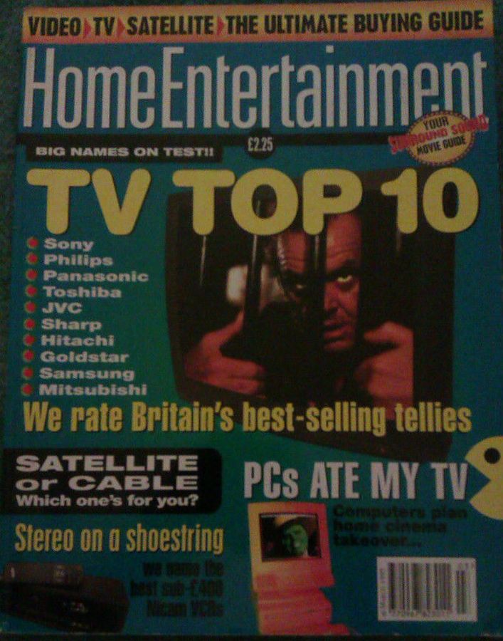 HOME ENTERTAINMENT (UK) magazine side cover Issue 25  March 1995