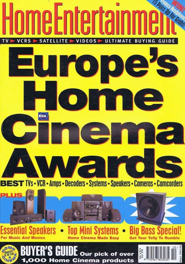 HOME ENTERTAINMENT (UK) magazine side cover Issue 40  October 1996