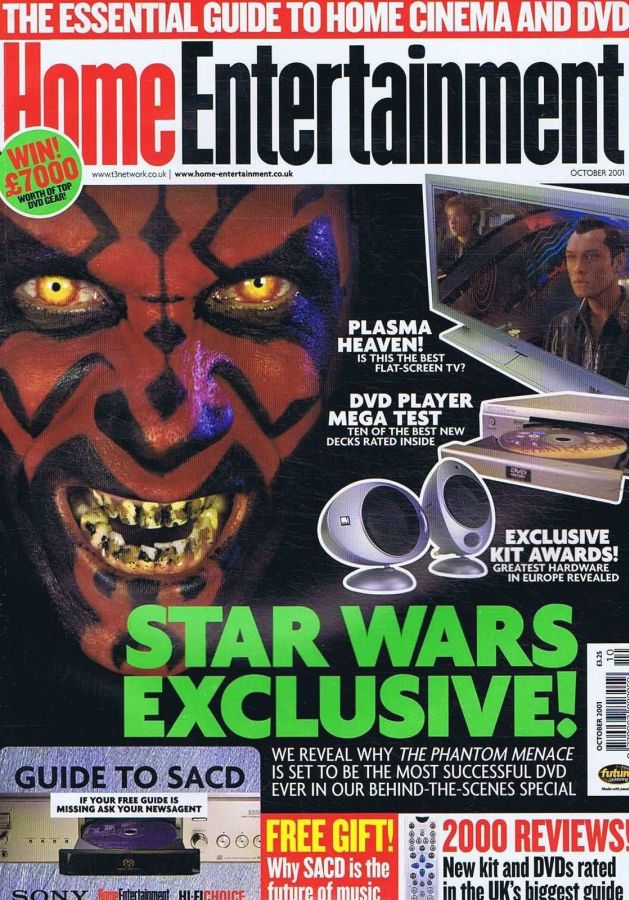 HOME ENTERTAINMENT (UK) magazine side cover  October 2001