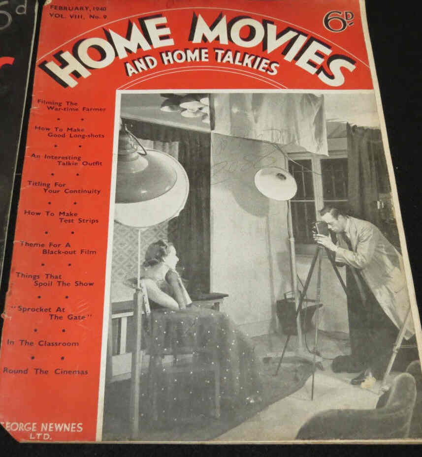 HOME MOVIES AND HOME TALKIES magazine side cover  Vol 8 # 9 February 1940