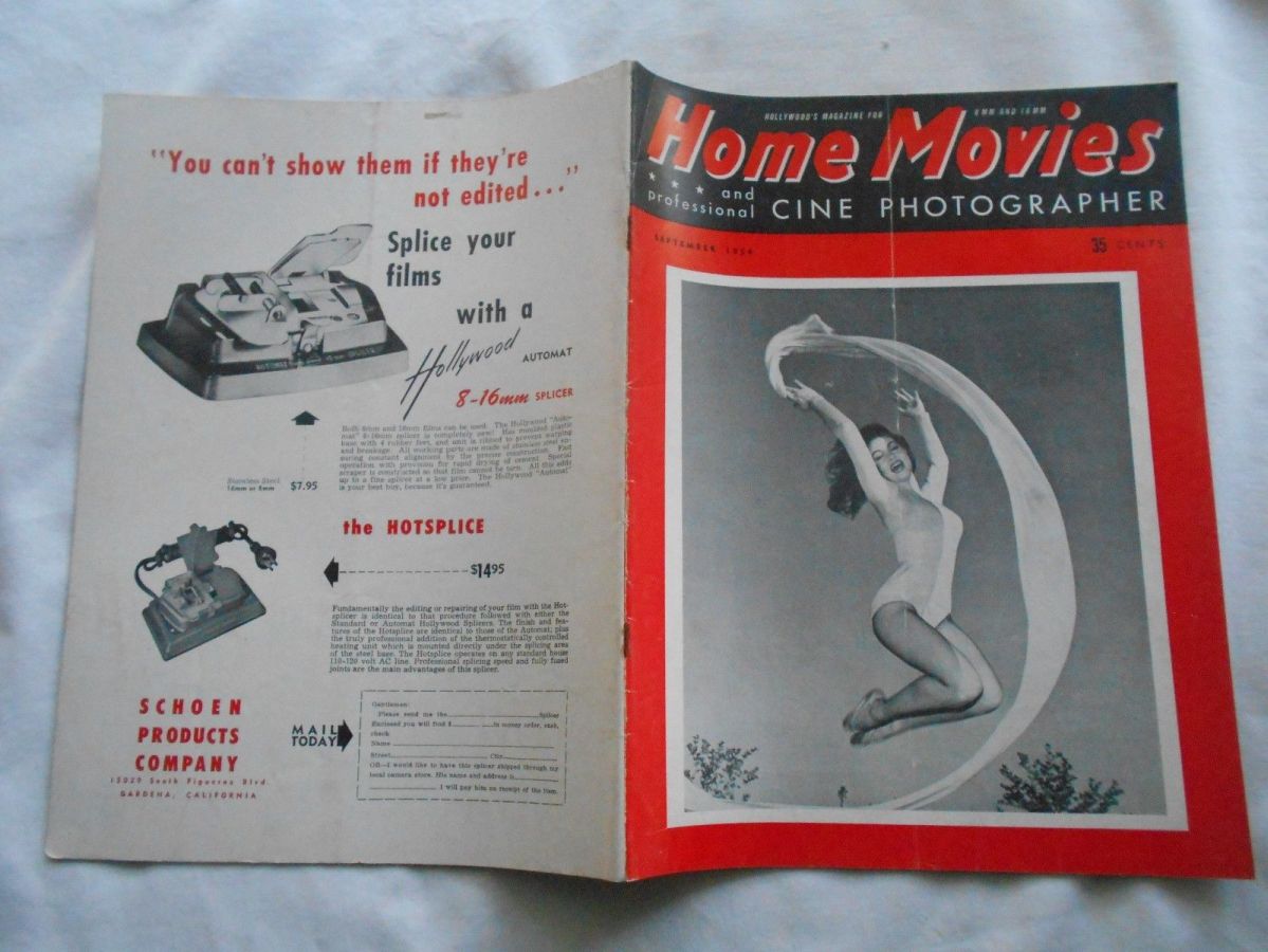 HOME MOVIES magazine side cover  September 1954