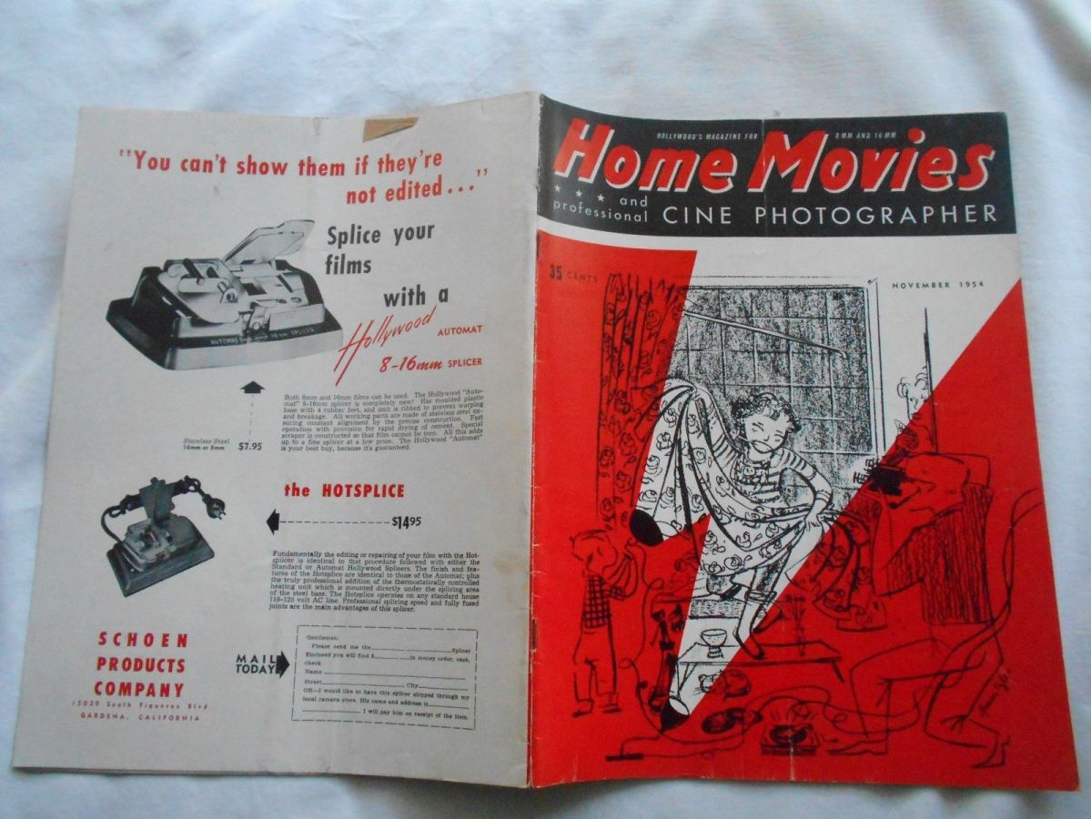 HOME MOVIES magazine side cover  November 1954