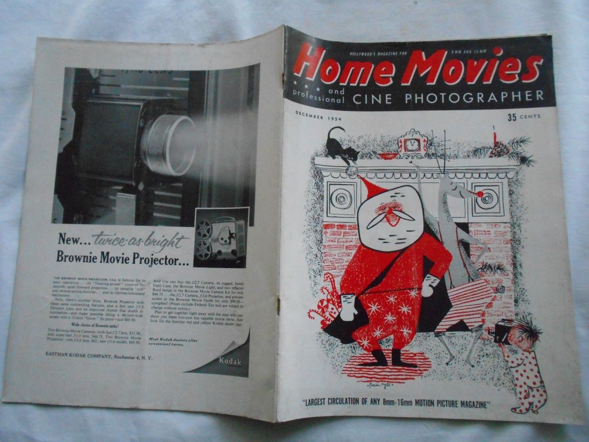 HOME MOVIES magazine side cover  December 1954