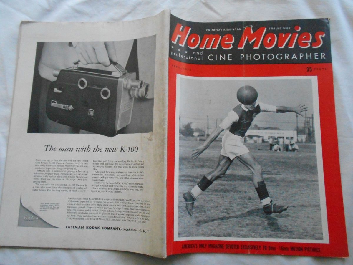 HOME MOVIES magazine side cover  April 1955