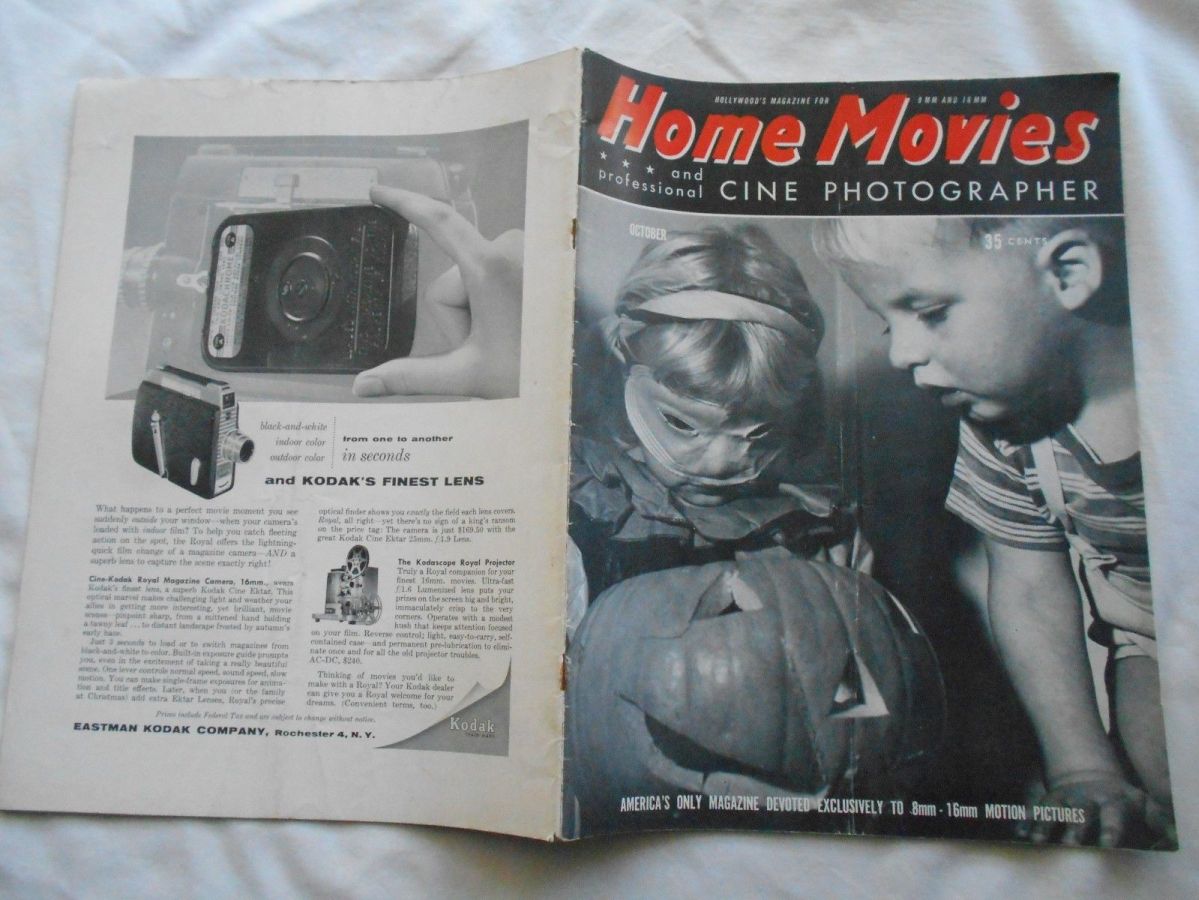HOME MOVIES magazine side cover  October 1955