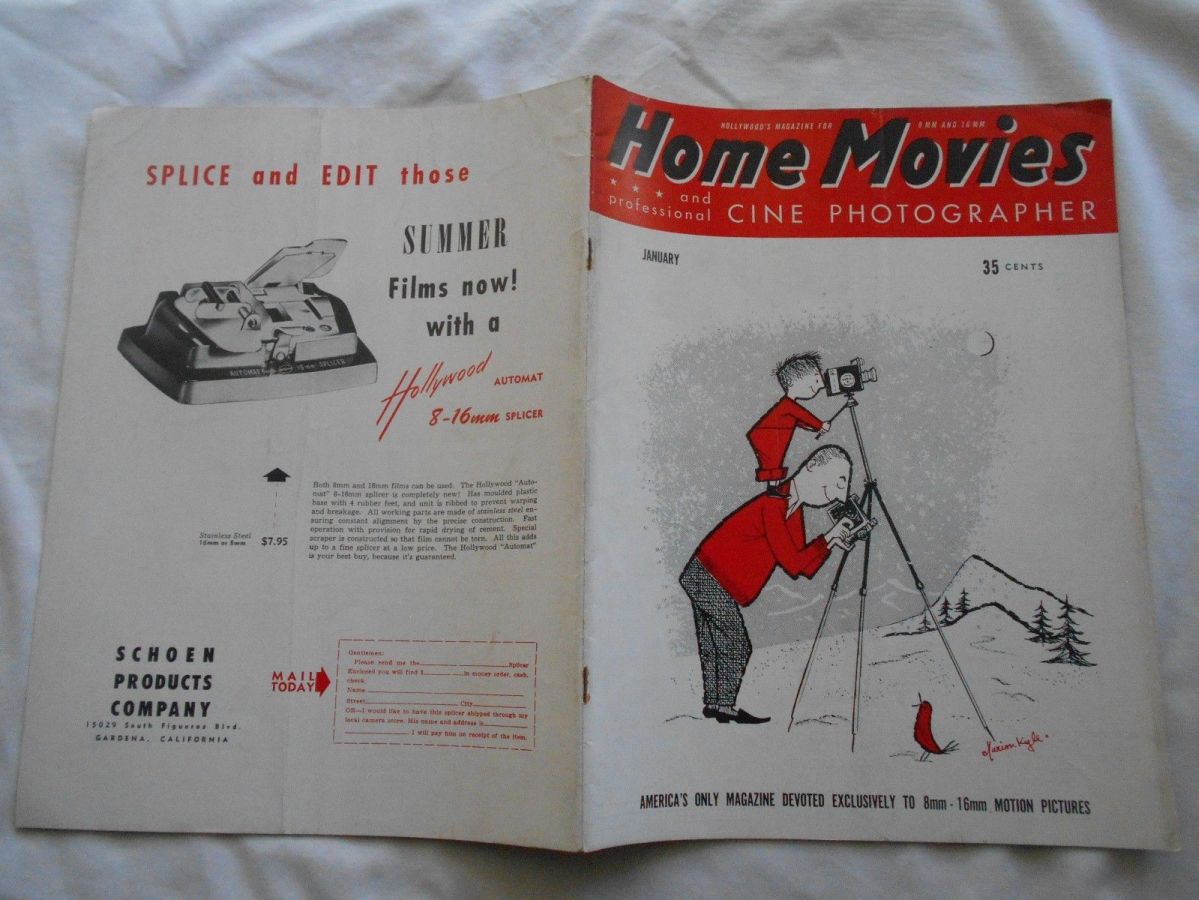 HOME MOVIES magazine side cover  January 1956