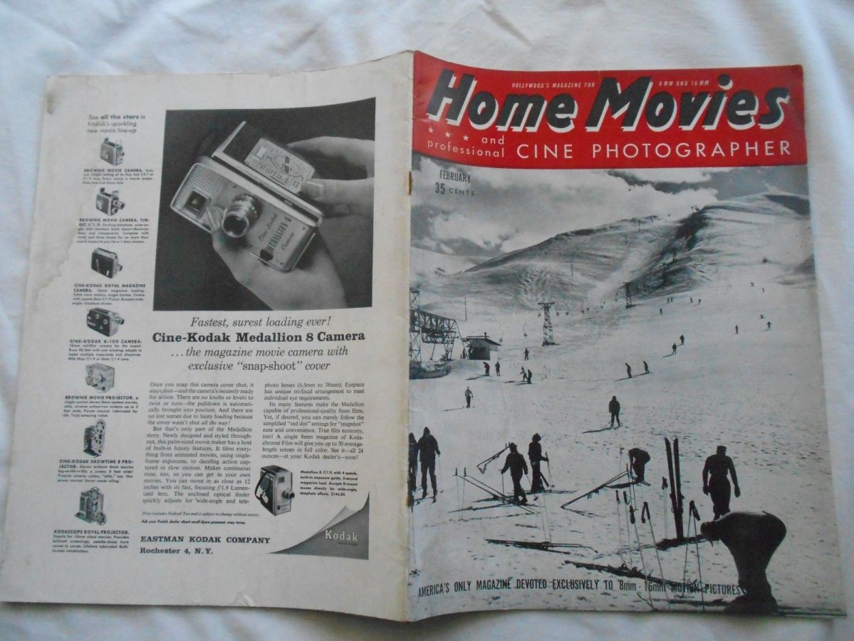 HOME MOVIES magazine side cover  February 1956