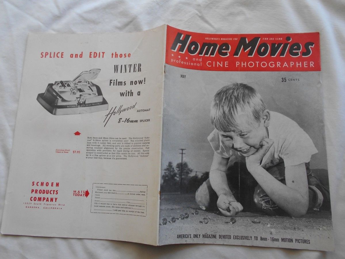 HOME MOVIES magazine side cover  May 1956