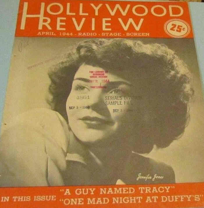 HOLLYWOOD REVIEW magazine side cover  April 1944