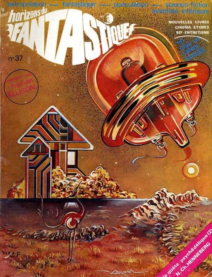 HORIZONS DU FANTASTIQUE magazine side cover Issue 37  1975