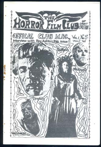 HORROR FILM CLUB OF GREAT BRITAIN | THE magazine side cover Issue 5 July 1965