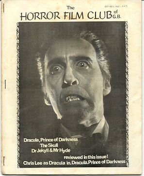 HORROR FILM CLUB OF GREAT BRITAIN | THE magazine side cover Issue 6/7 October-December 1965