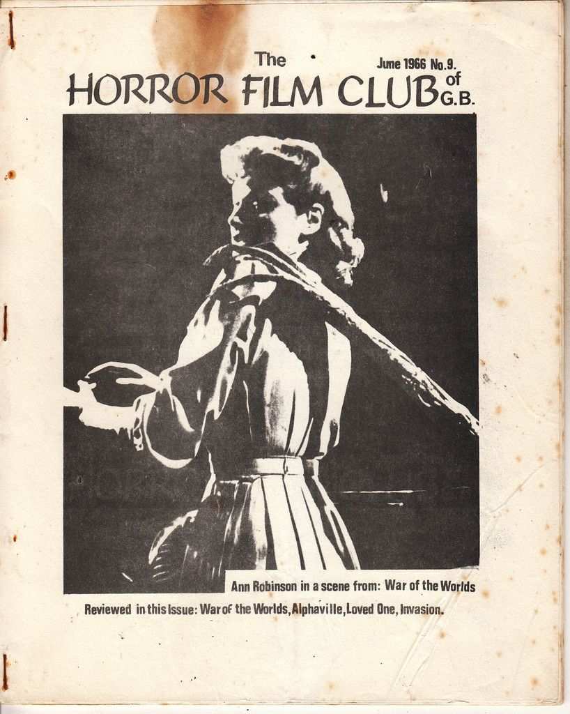 HORROR FILM CLUB OF GREAT BRITAIN | THE magazine side cover Issue 9 June 1966
