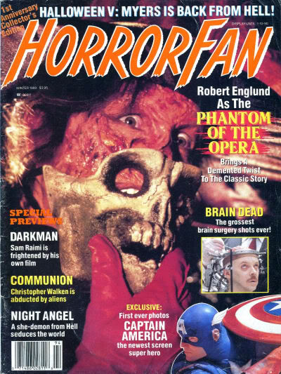 HORROR FAN magazine side cover Issue 4 Winter 1989