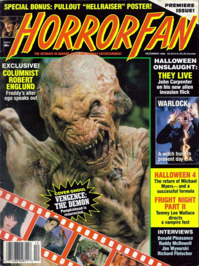 HORROR FAN magazine side cover Issue 1 December 1988
