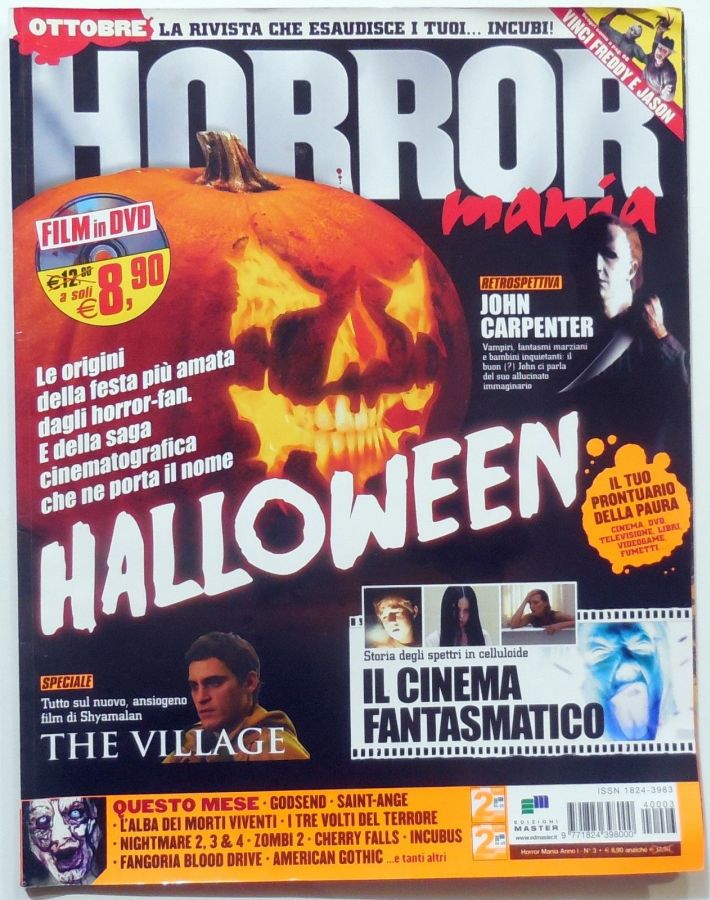 HORROR MANIA magazine side cover Issue 3 October 2004