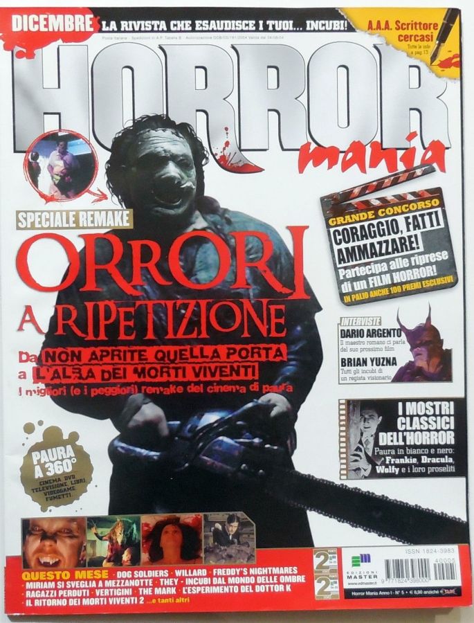 HORROR MANIA magazine side cover Issue 5 December 2004