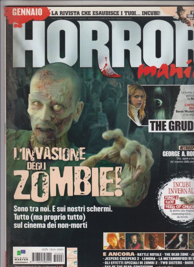 HORROR MANIA magazine side cover Issue 6 January 2005