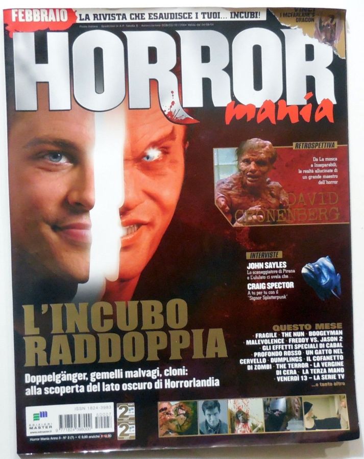 HORROR MANIA magazine side cover Issue 7 February 2005