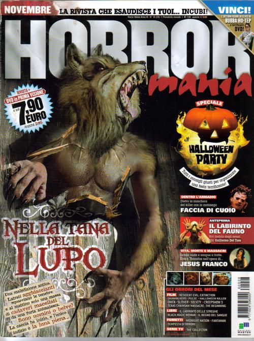 HORROR MANIA magazine side cover Issue 28 November 2006