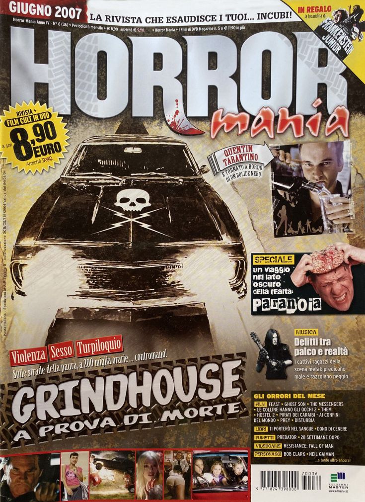 HORROR MANIA magazine side cover Issue 36 June 2007