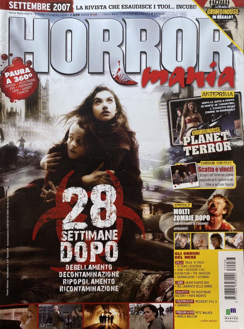 HORROR MANIA magazine side cover Issue 38 September 2007